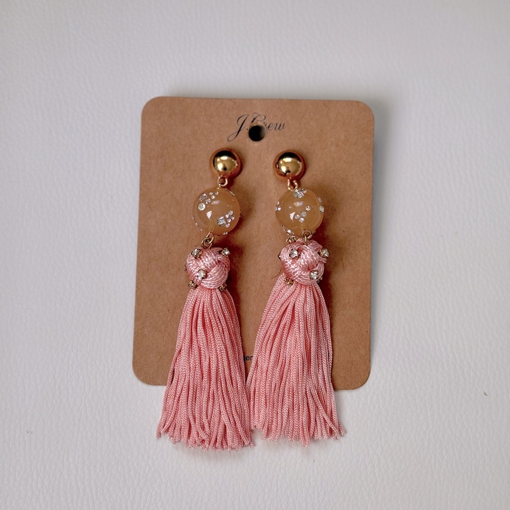 J. Crew Pink Tassel Earrings